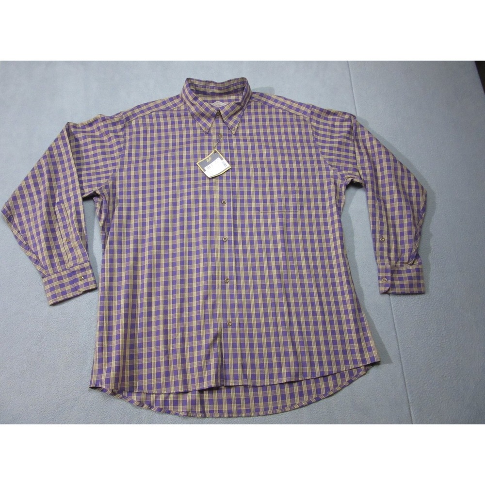 Bills Khakis Shirt Men 2XL Purple Plaid Sport Shirt Classic Fit Button Down New